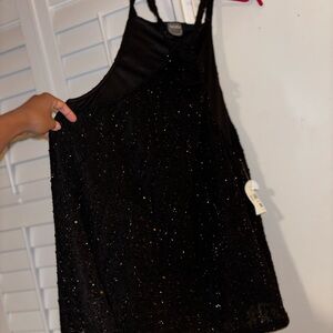 ARULA Black Sequin Sleeveless Top